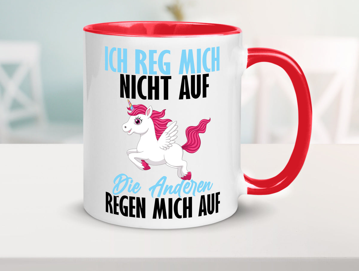 Ich reg mich nicht auf lustiger Spruch Geschenk Humor Geschenkidee Tasse