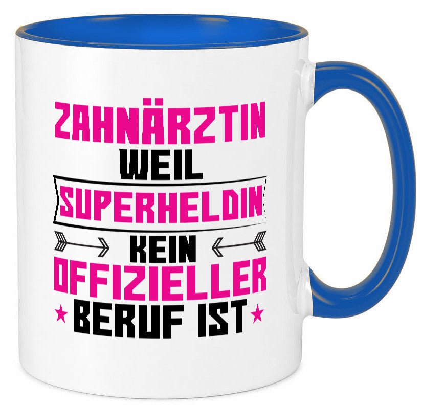 Superheldin Zahnärztin | Zahnmedizin Beruf Geschenkidee Arbeit Kollegen Büro Tasse
