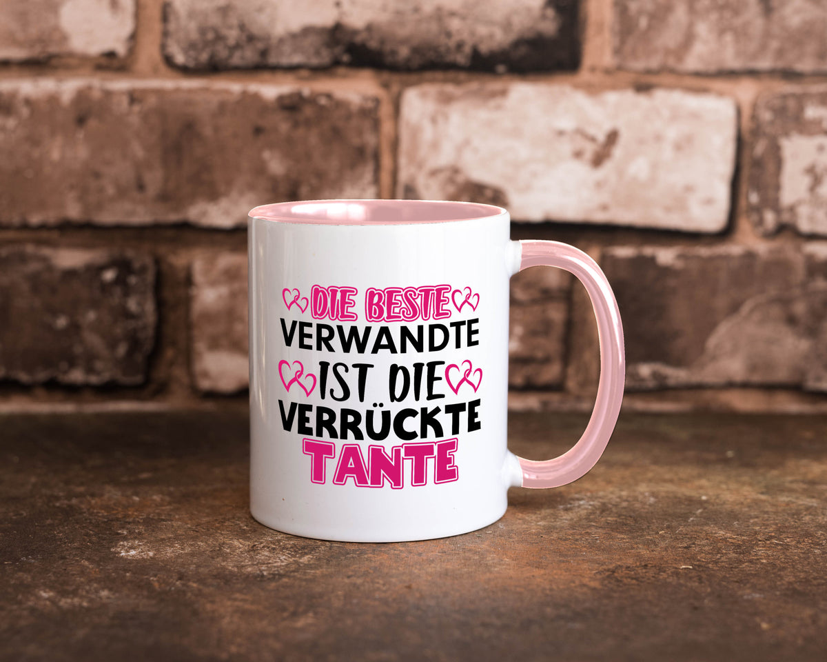 Verrückte Tante | Spruch Patentante Verwandtschaft lustiger Geschenk Humor Tasse