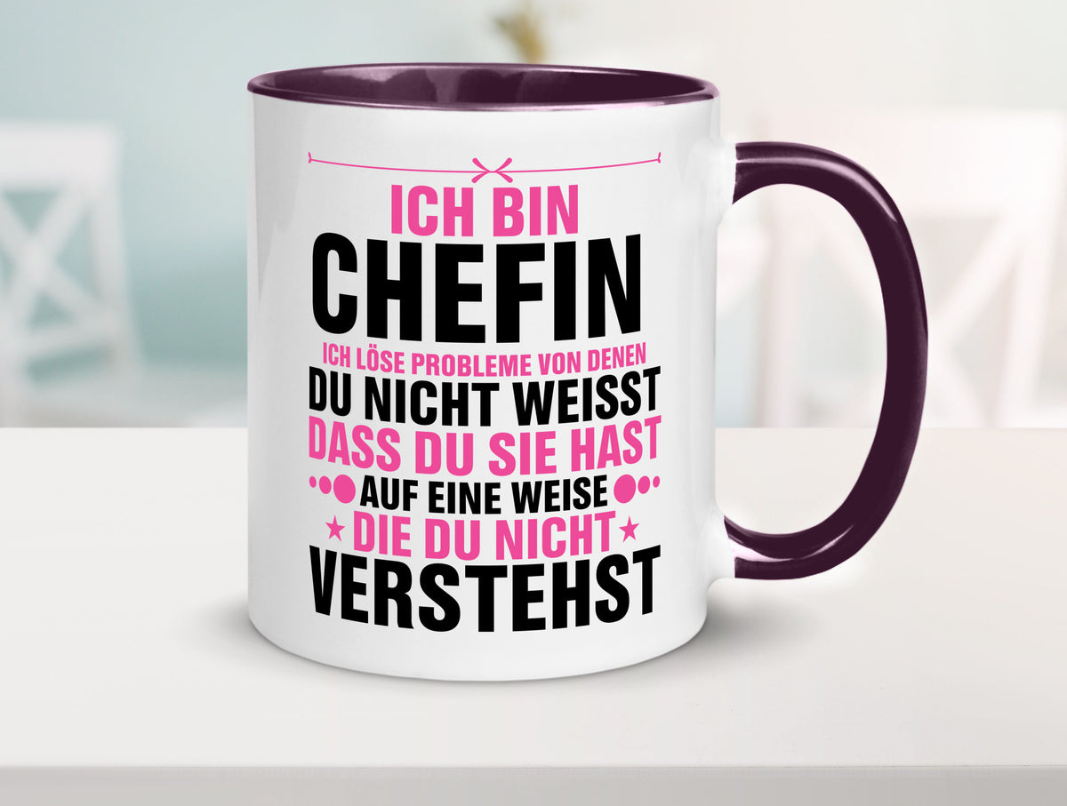 Löse Probleme: Chefin | Führungskraft Vorgesetzte lustiger Spruch Geschenk Tasse
