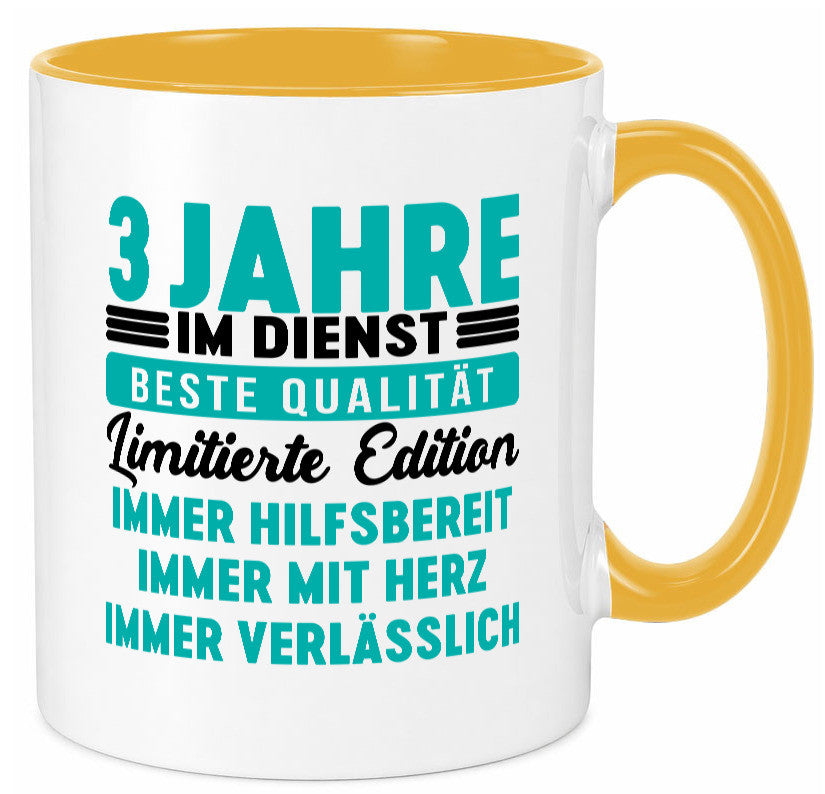 3 Jahre im Dienst | Jubiläum Arbeit v5 lustig Kollegen Büro Geschenk Tasse