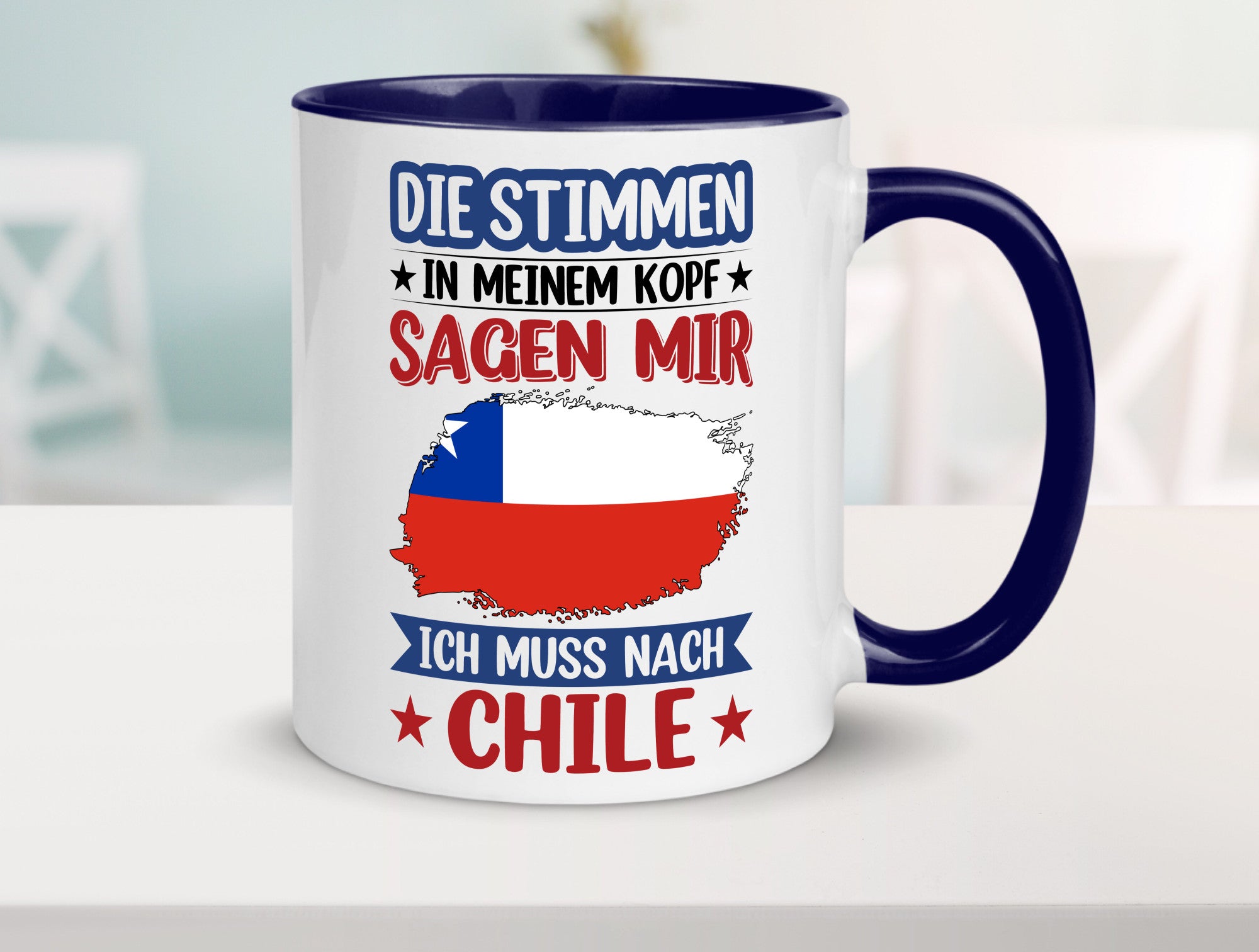 Chile | Urlaub Stimmen in meinem Kopf Traumland Geschenkidee Humor Tasse