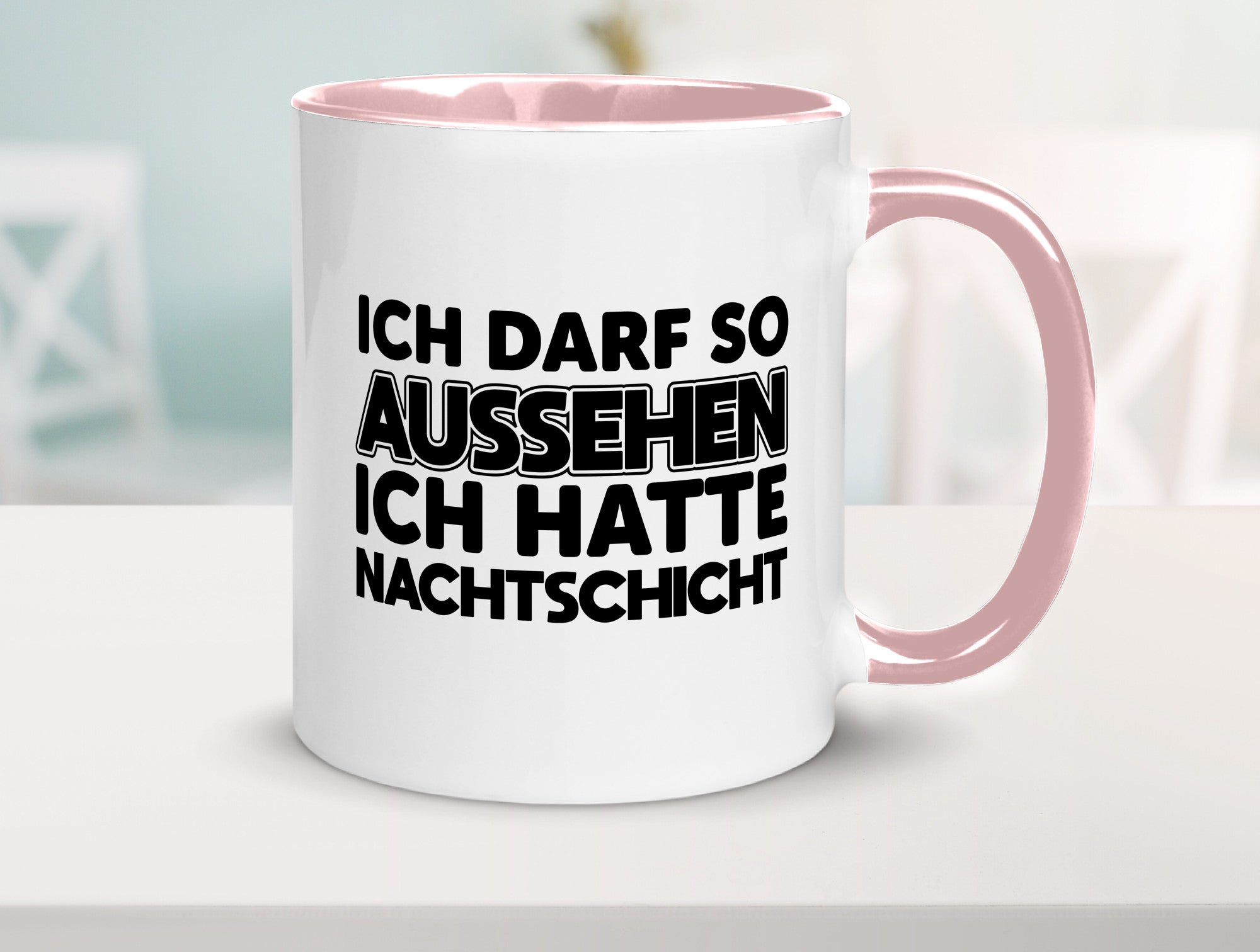 Ich darf so aussehen | Nachtschicht Arbeit lustig Kollegen Büro Geschenk Tasse