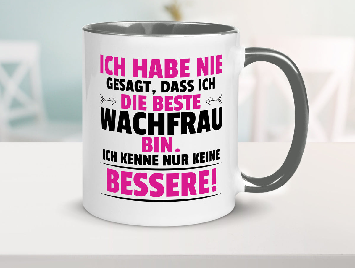 Die Beste Wachfrau | Wachpersonal Nachtwächter lustig Humor Geschenkidee Tasse