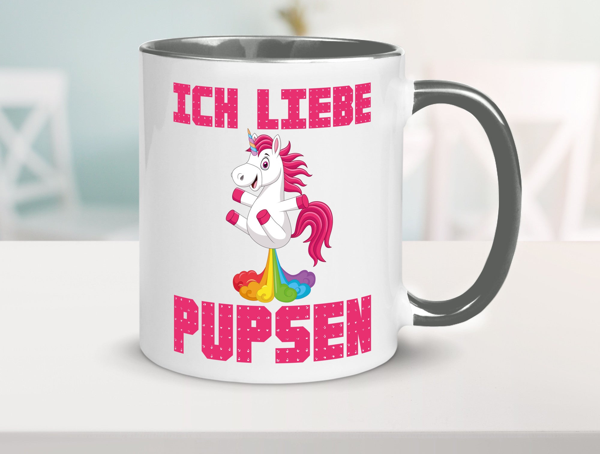 Ich liebe pupsen | Einhorn Pups lustiger Spruch Humor Geschenkidee Tasse
