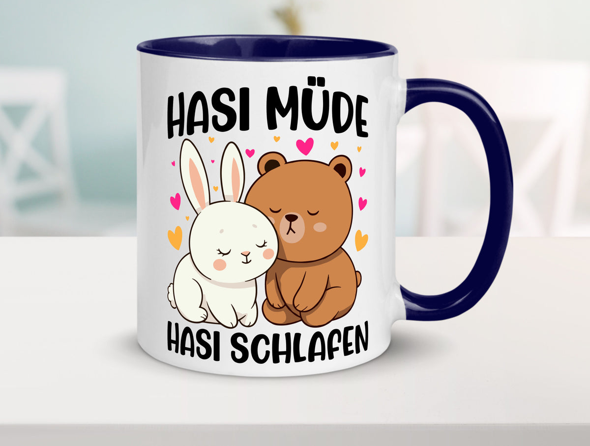 Hasi Müde | schlafen Kaninchen Häschen v2 lustiger Spruch Geschenk Humor Tasse