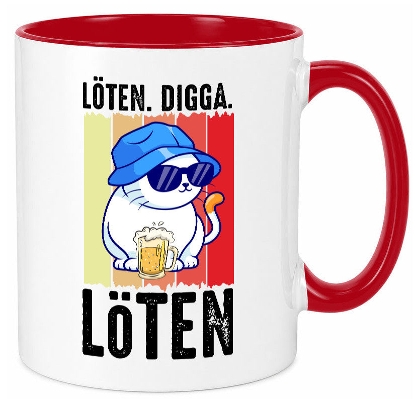 Löten Digga | Katze mit Bier Bierkatze Geschenk Tierliebhaber Humor lustiger