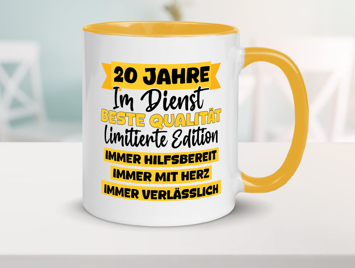20 Jahre im Dienst | Jubiläum Arbeit v8 Geschenkidee Kollegen Büro Humor Tasse