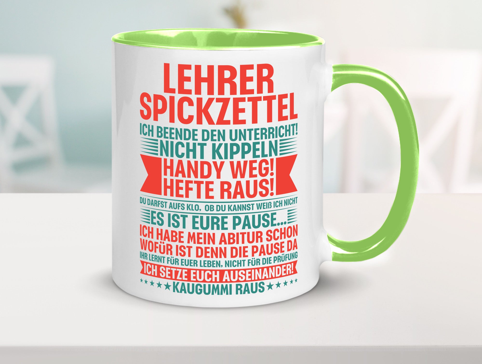 Lehrer Spickzettel | Beruf Tasse lustiger Spruch vl4 lustig Arbeit Kollegen