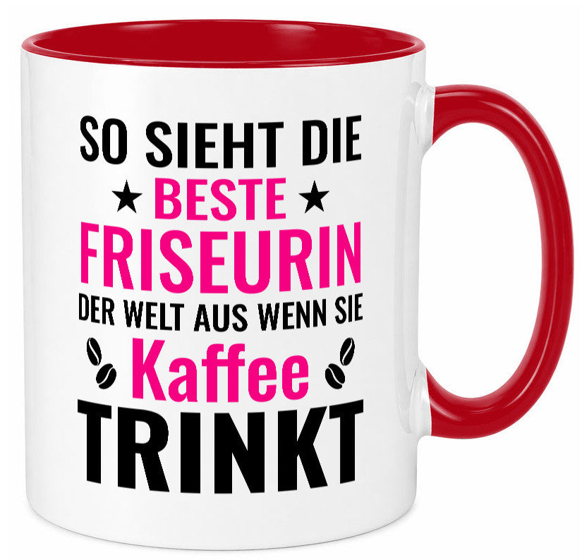Kaffee trinkt: Friseurin | Friseuse Frisörin lustig Humor Geschenkidee Geschenk