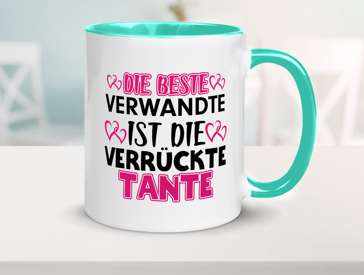 Verrückte Tante | Spruch Patentante Verwandtschaft lustiger Geschenk Humor Tasse