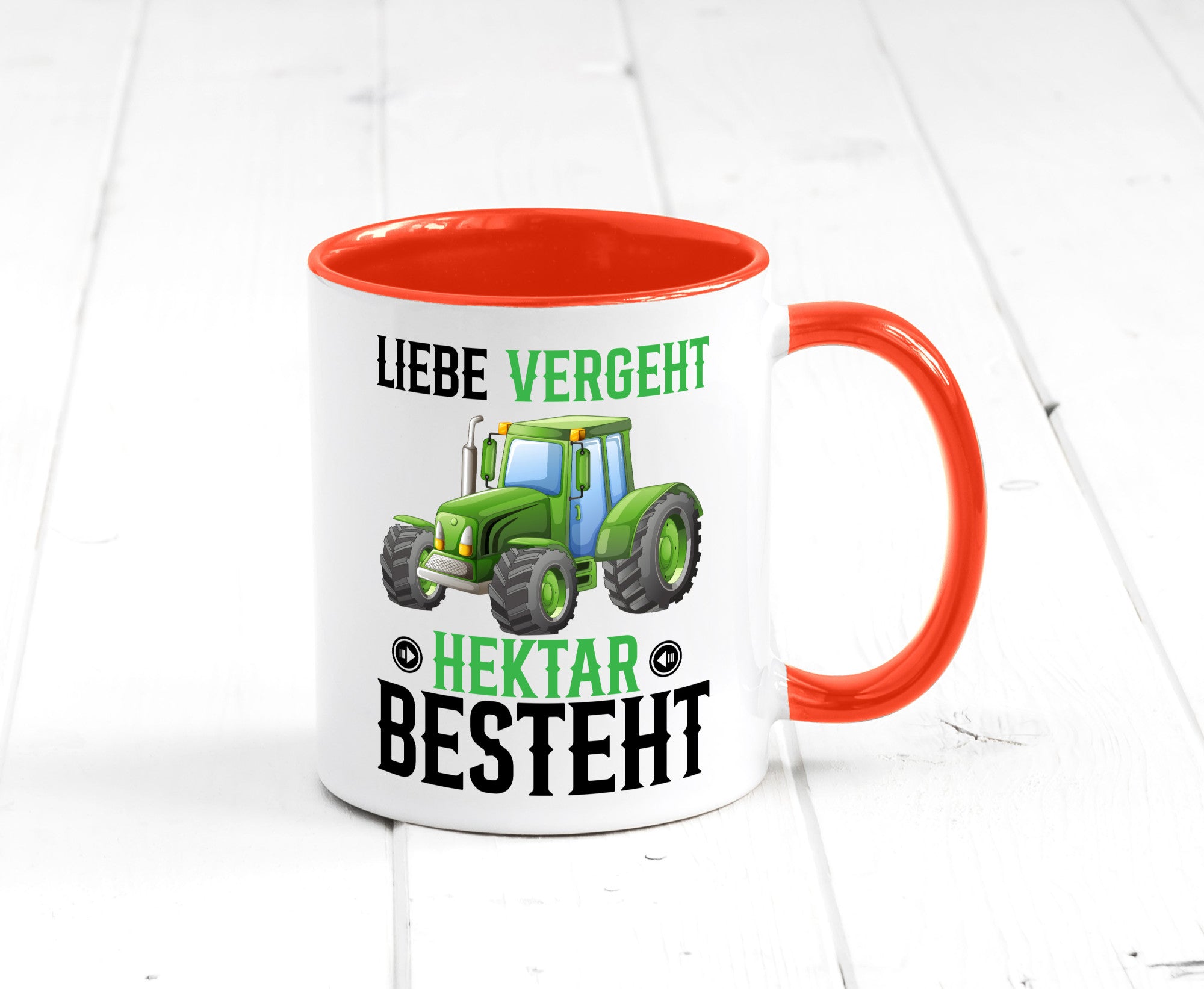 Liebe vergeht Hektar besteht | Traktor Bauer landwirt Humor Geschenkidee Tasse