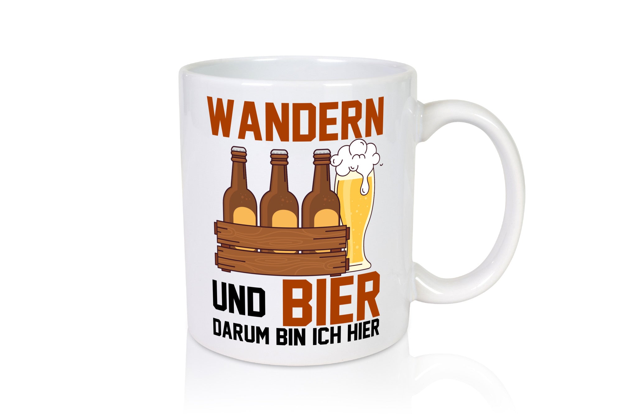 Wandern und Bier darum bin ich hier | Bierkasten lustiger Spruch Geschenk Humor