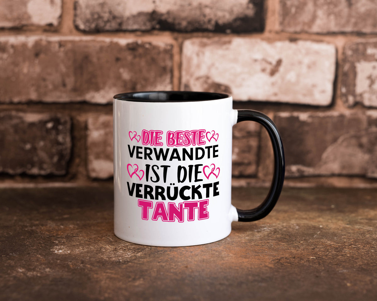 Verrückte Tante | Spruch Patentante Verwandtschaft lustiger Geschenk Humor Tasse
