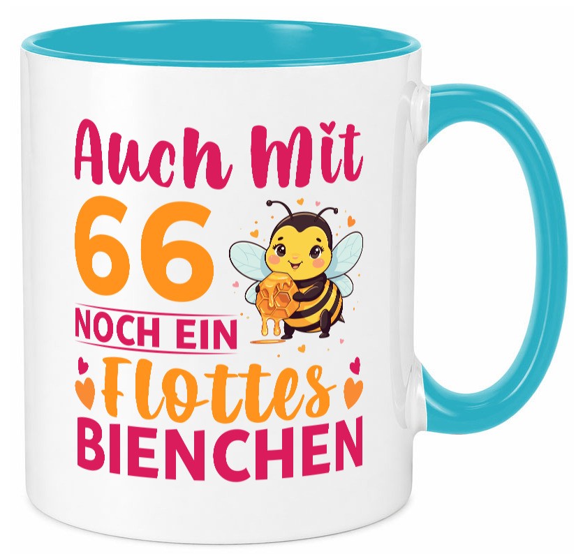 66. Geburtstag | Flottes Bienchen 66 Jahre Humor Geschenkidee Tasse