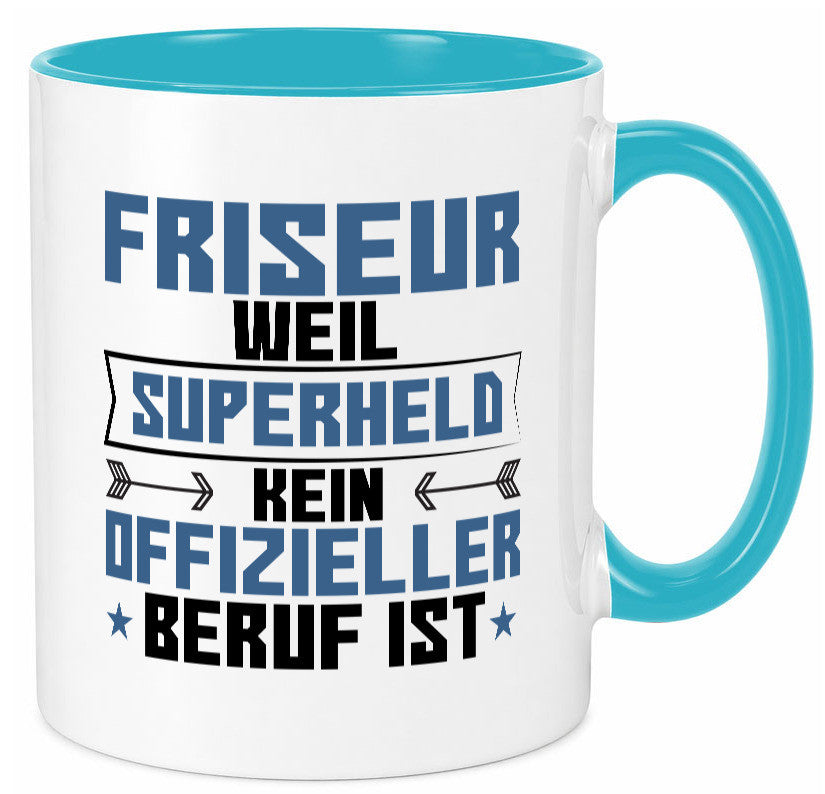 Superheld Friseur | Frisör Geschenkidee Humor Tasse