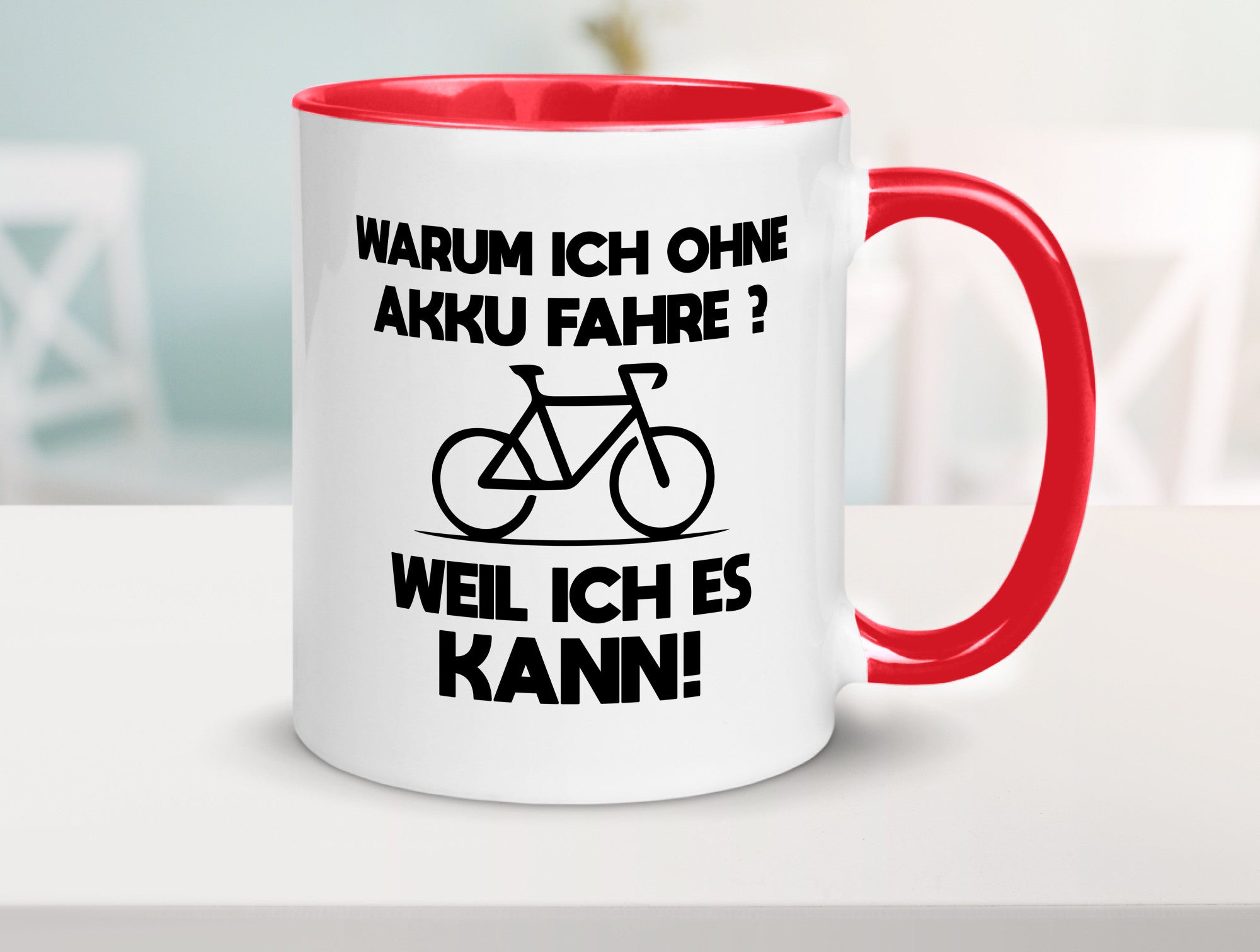 Warum ich ohne Akku fahre weil ichs kann | Radfahren Geschenk Humor