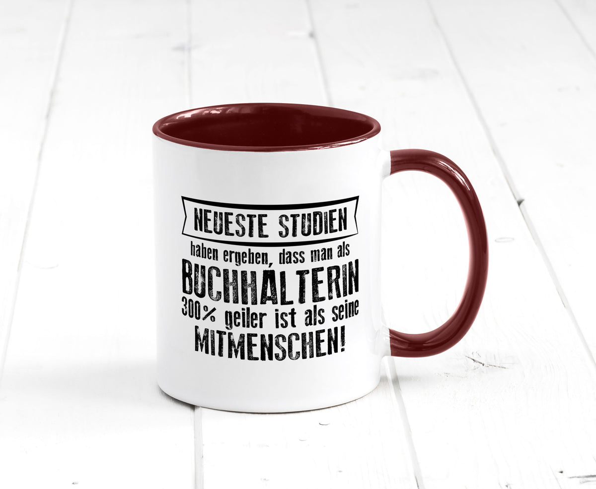 Neuste Studien: Buchhalterin | Buchhaltung Humor Geschenkidee Tasse