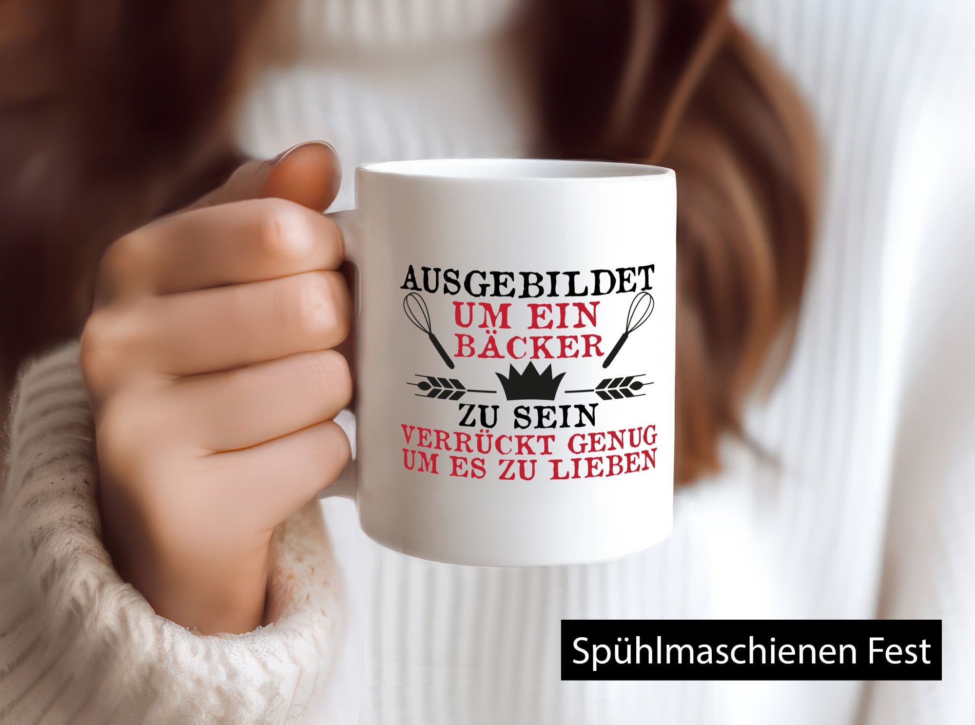 Verrückt um es zu Lieben ein Bäcker sein. Geschenkidee Humor Tasse