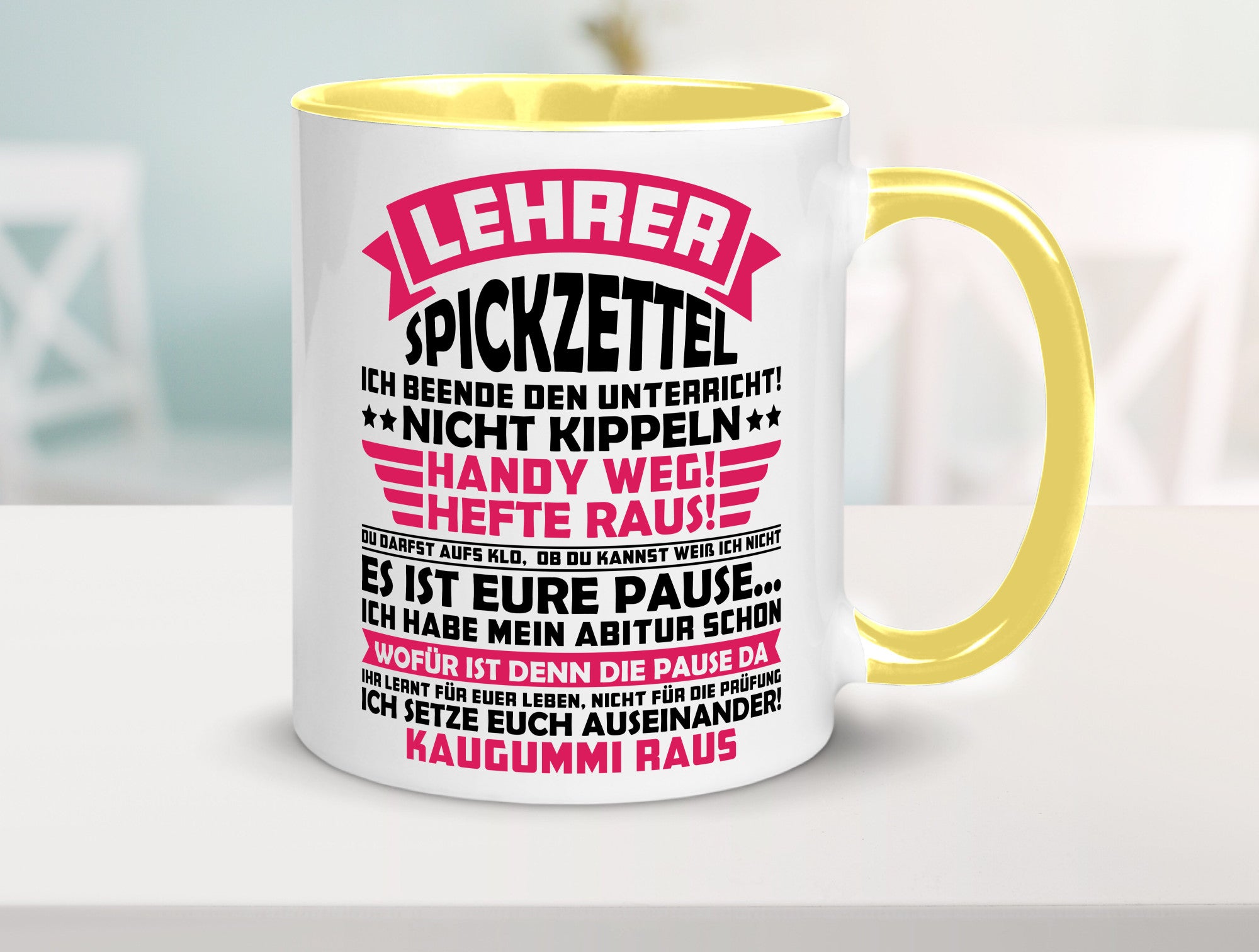 Lehrer Spickzettel | Beruf Tasse lustiger Spruch vl8 Geschenkidee Arbeit