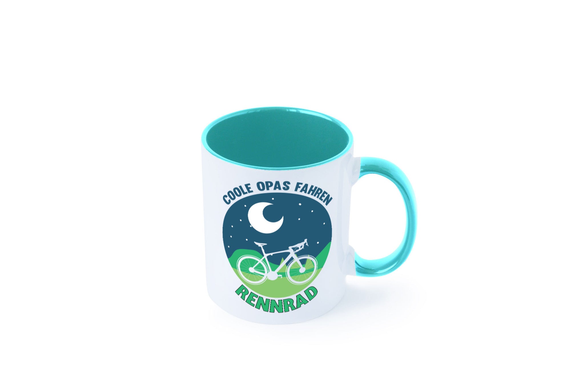 Coole Opas fahren Rennrad | Mond Landschaft Geschenk Familie Geschenkidee