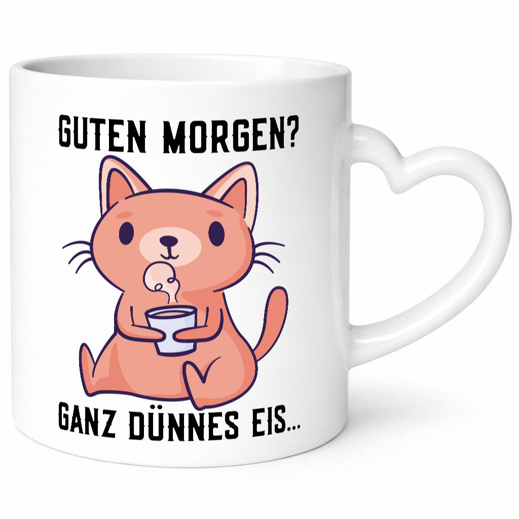 Guten Morgen | Morgenmuffel Dünnes Eis Katze mit Pulli Geschenk Tierliebhaber