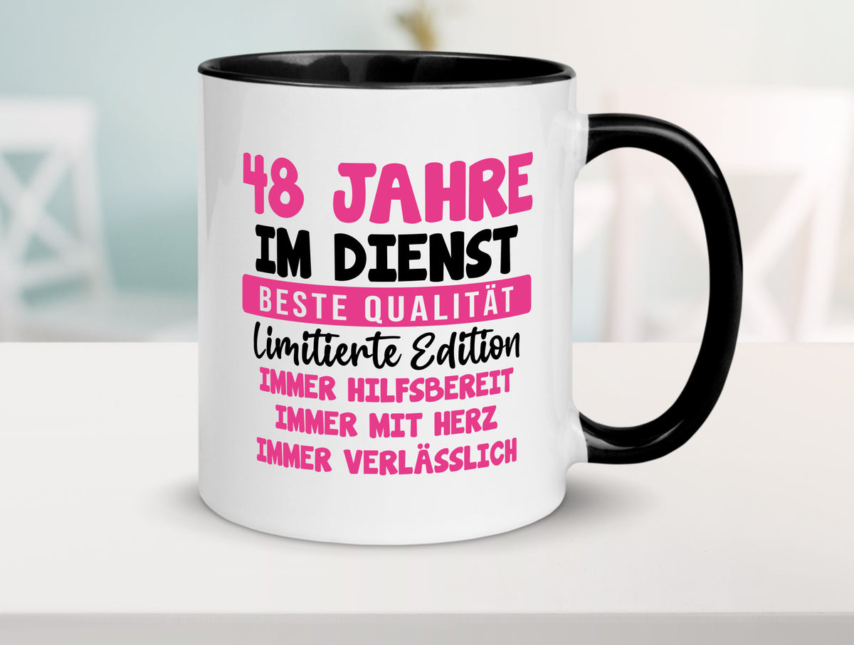 48 Jahre im Dienst | Jubiläum Arbeit v10 lustiger Spruch Geschenk Kollegen Büro Tasse