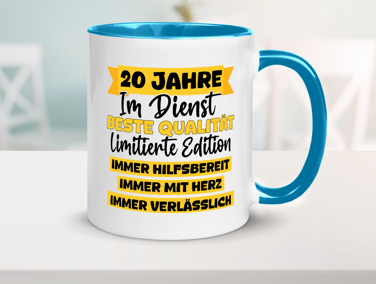 20 Jahre im Dienst | Jubiläum Arbeit v8 Geschenkidee Kollegen Büro Humor Tasse