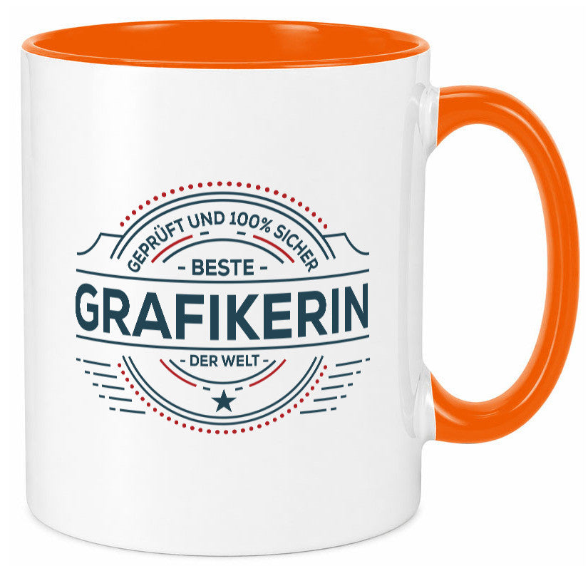 Geprüft und sicher: Grafikerin | Grafik Design Humor Geschenkidee Tasse