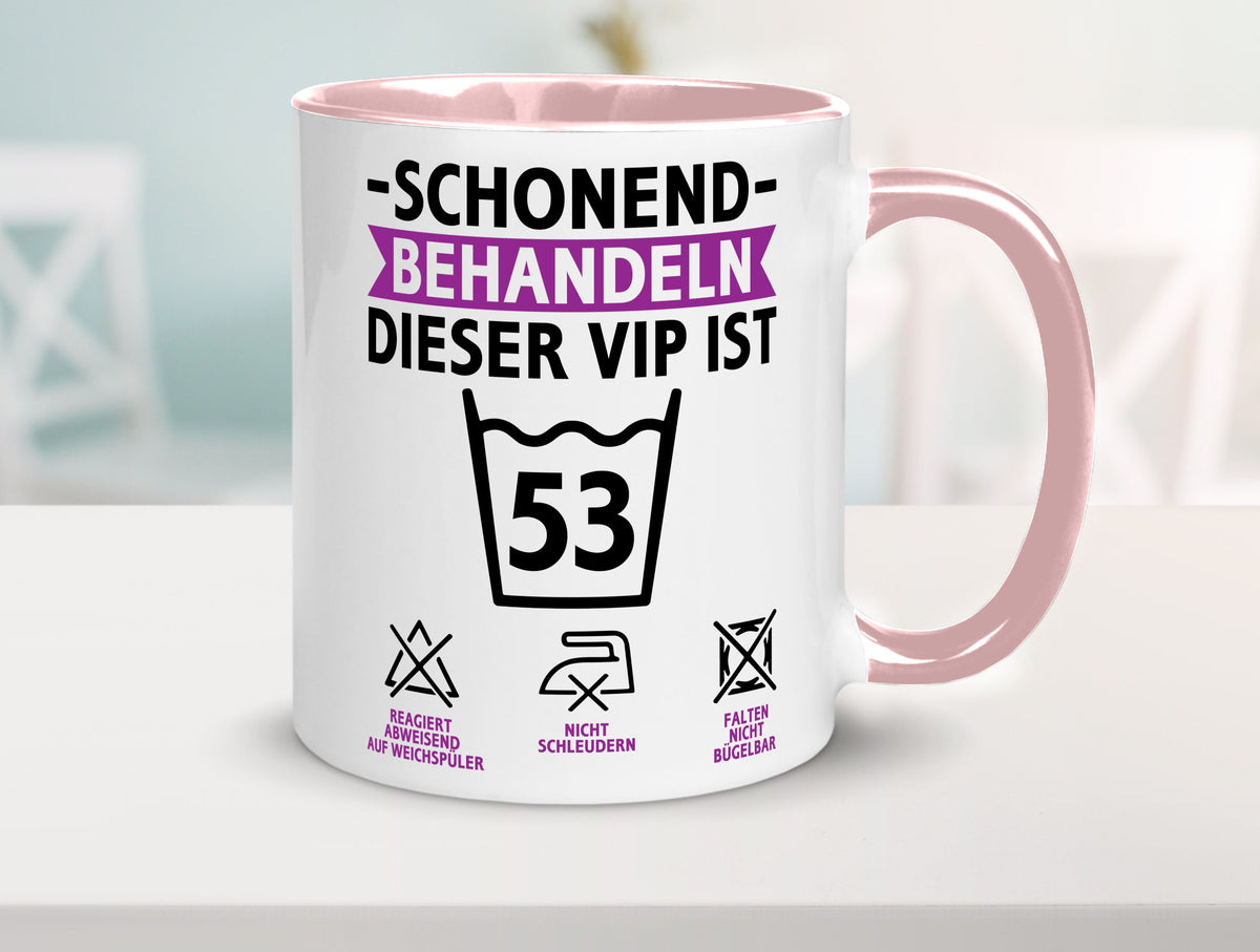 53 Geburtstag | schonend behandeln Jahre v2 lustiger Spruch Geschenk Tasse