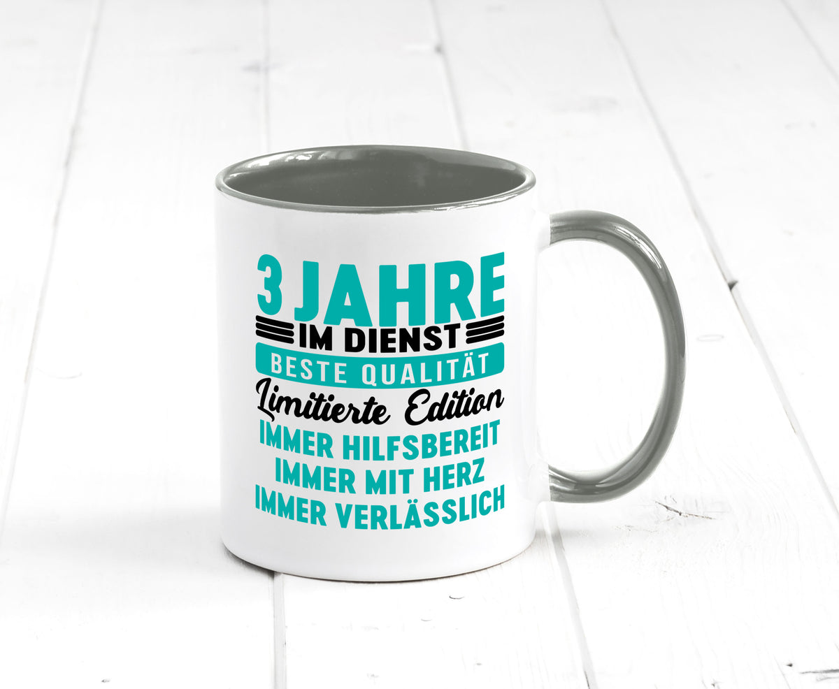 3 Jahre im Dienst | Jubiläum Arbeit v5 lustig Kollegen Büro Geschenk Tasse