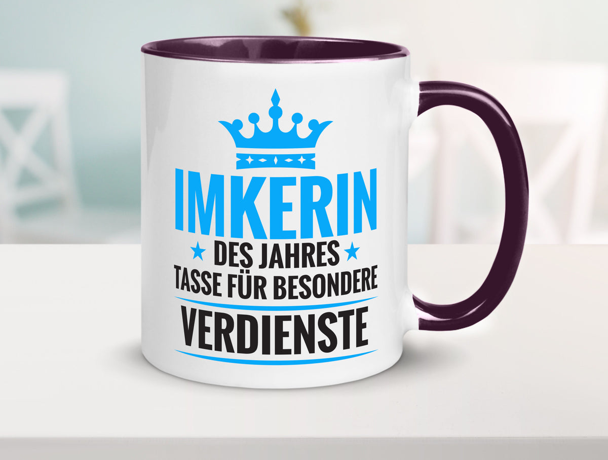 Besonderer Verdienst: Imkerin | Imkerei Geschenk Humor Geschenkidee lustiger Tasse
