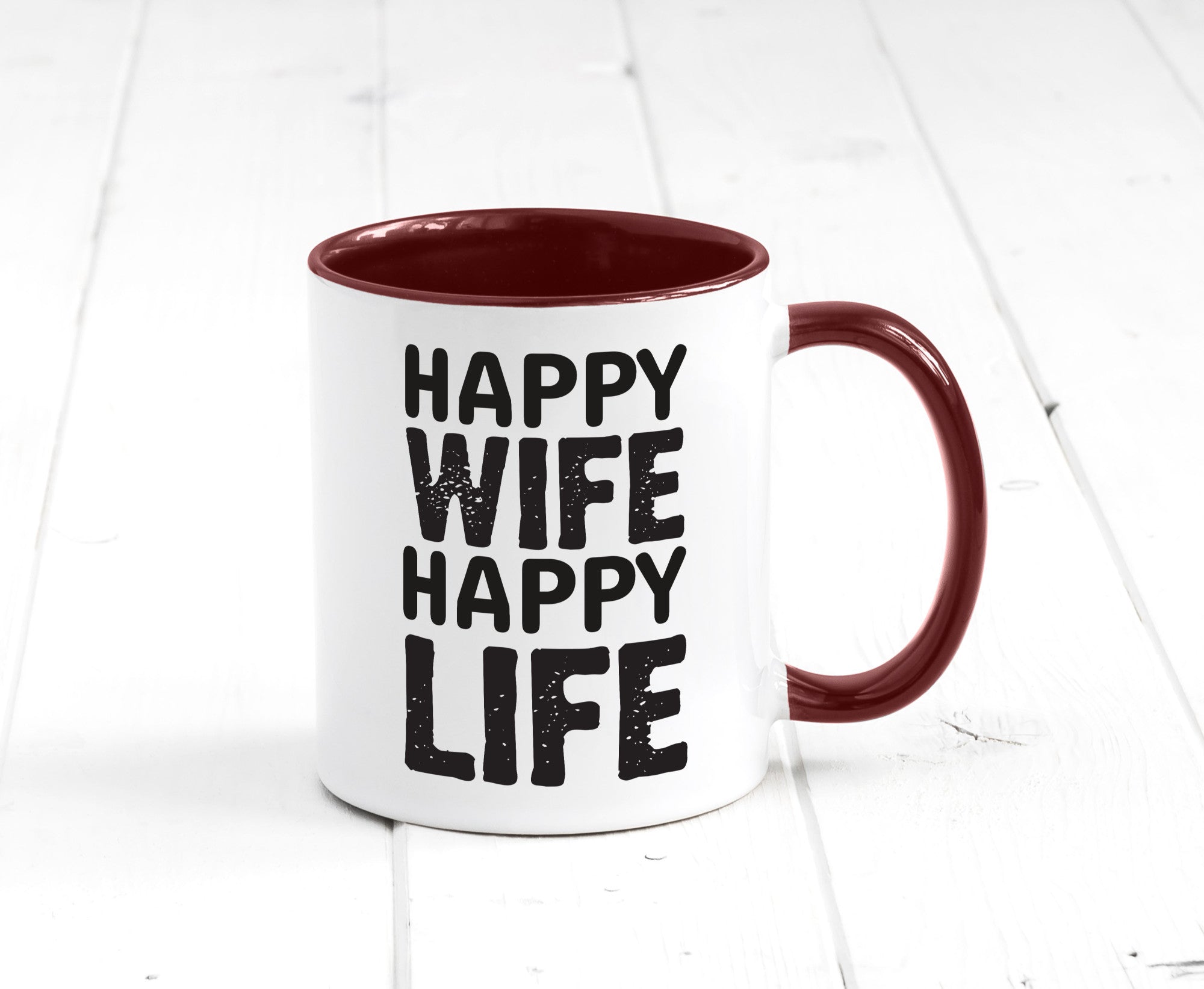 Happy Wife | Ehemann Tasse Ehefrau Humor Statement Geschenkidee
