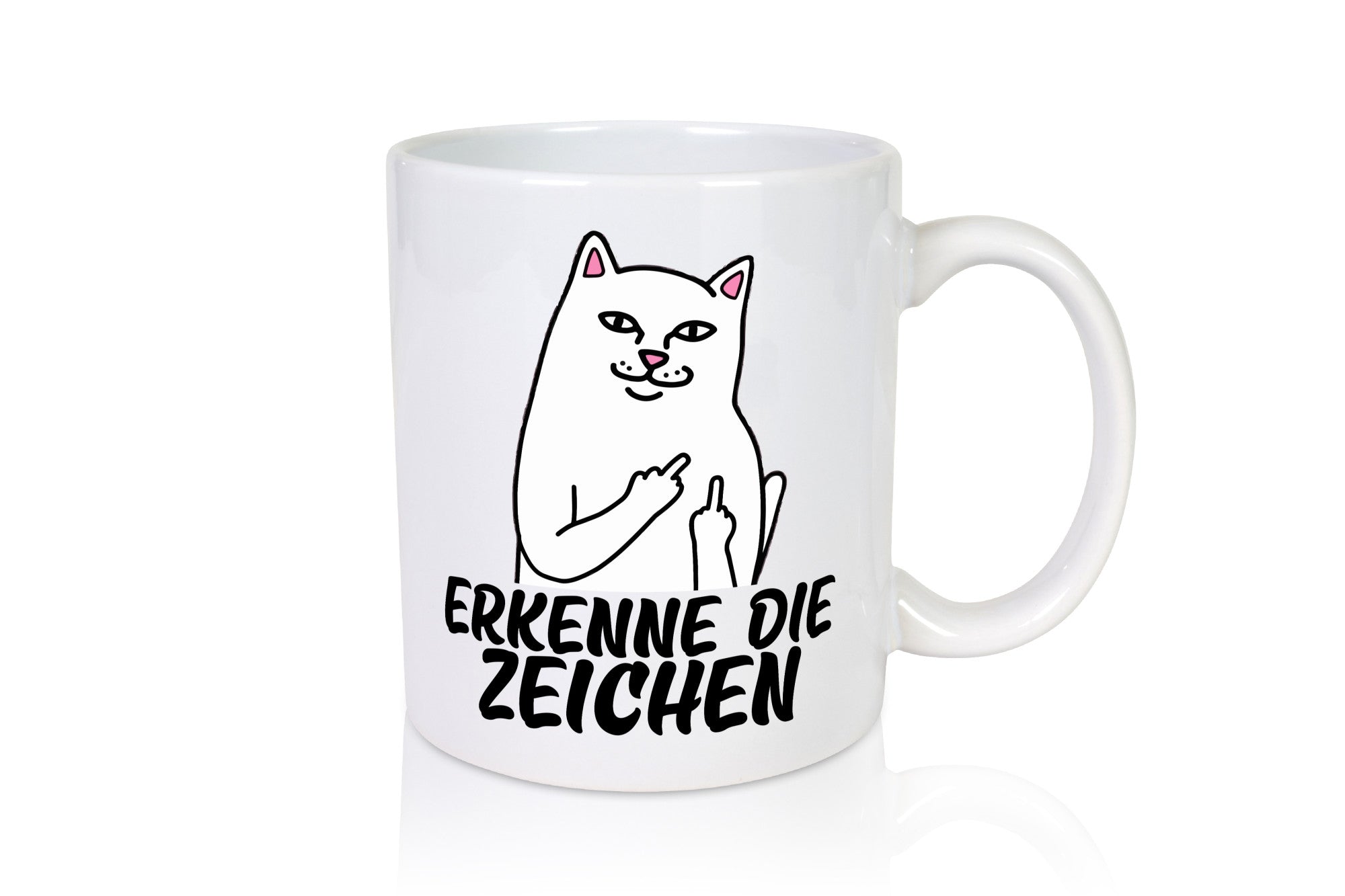 Erkenne die Zeichen | Katze Schatten Mittelfinger Geschenk Tierliebhaber Humor