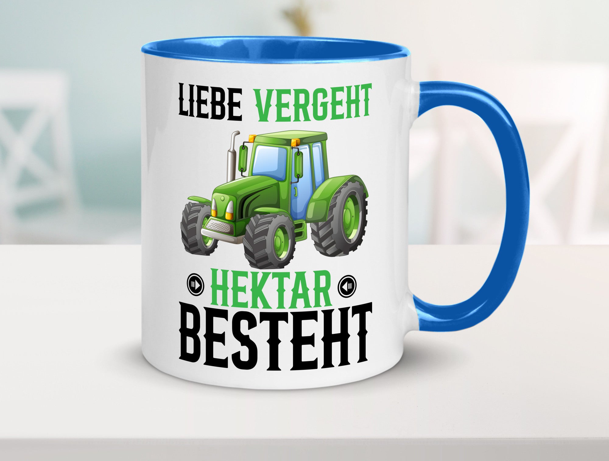 Liebe vergeht Hektar besteht | Traktor Bauer landwirt Humor Geschenkidee Tasse