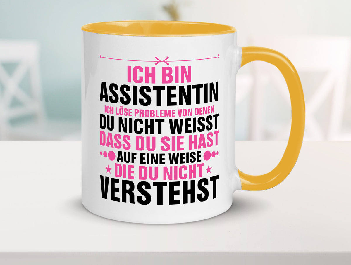 Löse Probleme: Assistentin | Assistenz Hilfskraft lustig Humor Geschenkidee Tasse