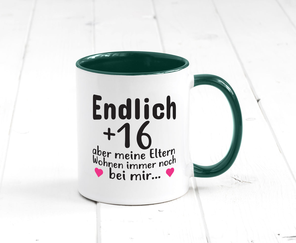 Endlich 16 | Geburtstag Tasse Spruch Mädchen Geschenkidee Humor