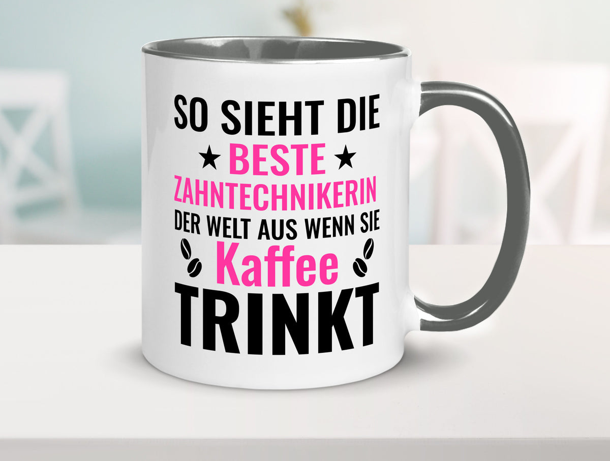 Kaffee trinkt: Zahntechnikerin | Zahnmedizin lustiger Spruch Geschenk Humor Tasse