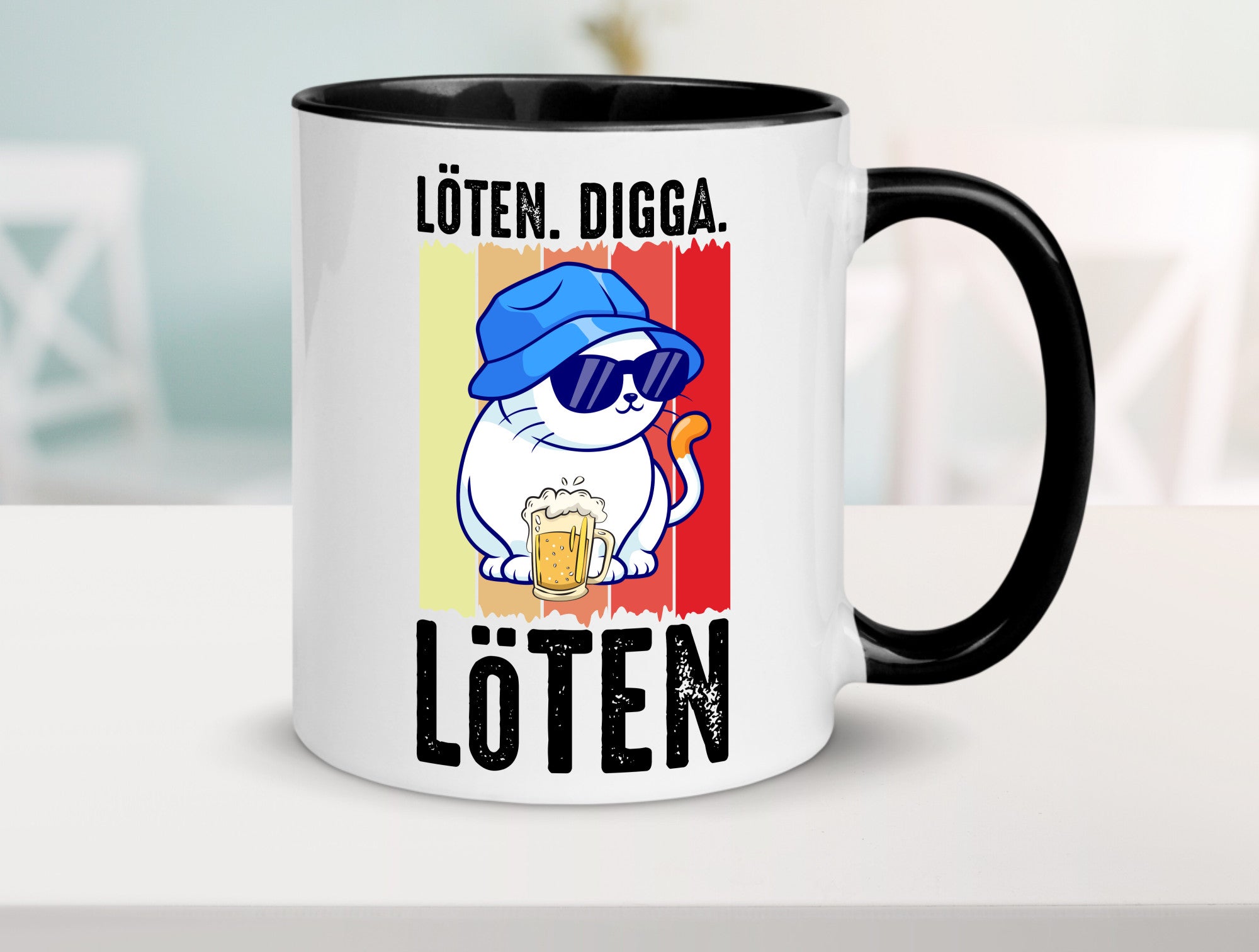 Löten Digga | Katze mit Bier Bierkatze Geschenk Tierliebhaber Humor lustiger
