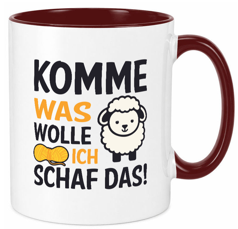 Komme was wolle, ich schaf das | Wolle Humor Geschenkidee Tasse