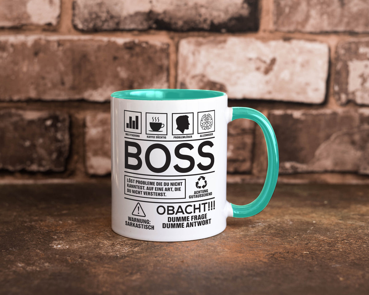 Achtung Probleme Boss | Führungskraft Vorgesetzter lustig Humor Geschenkidee Tasse