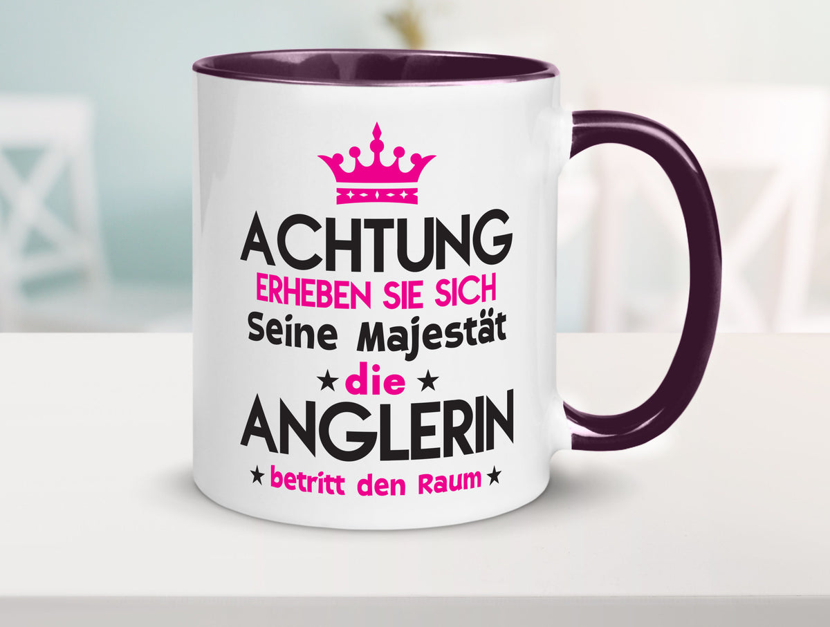 Seine Majestät Anglerin | Angeln Fischerin lustiger Spruch Geschenk Humor Tasse