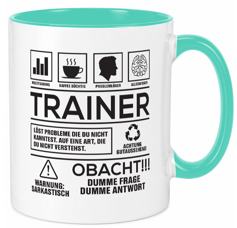 Achtung Probleme Trainer | Verein Sport lustig Humor Geschenkidee Geschenk Tasse