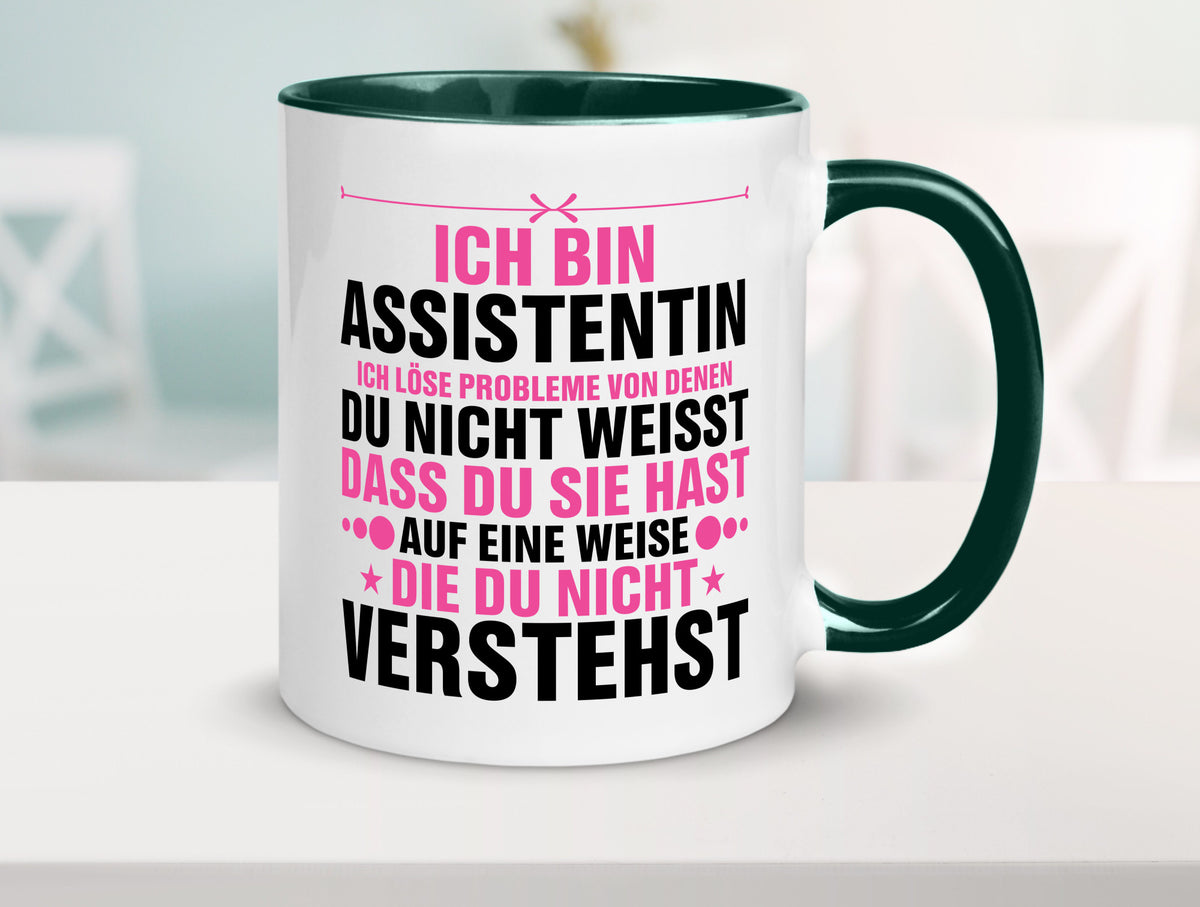 Löse Probleme: Assistentin | Assistenz Hilfskraft lustig Humor Geschenkidee Tasse