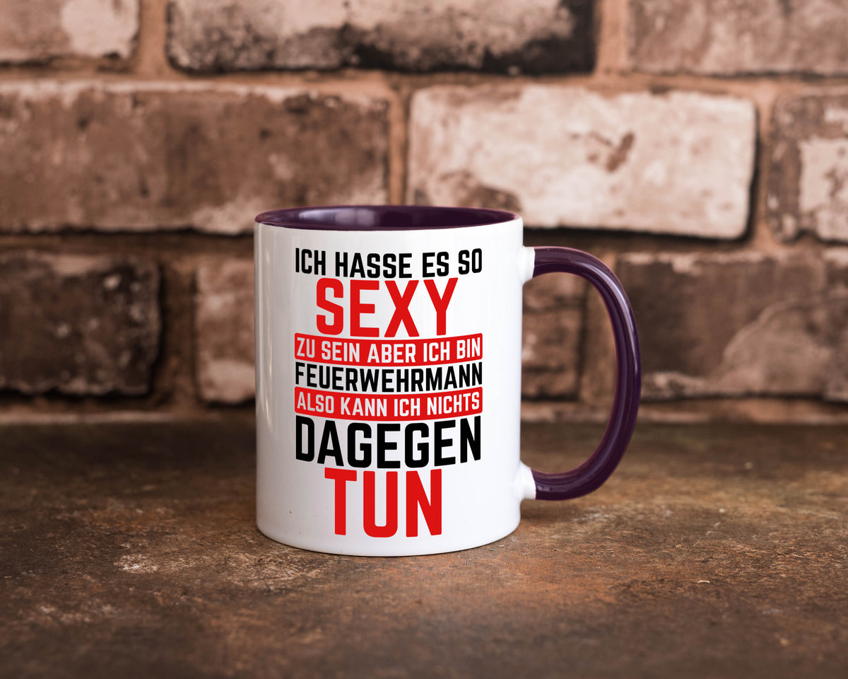 Sexy Feuerwehrmann | Helden Flammen Brandeinsatz lustig Humor Geschenkidee Tasse