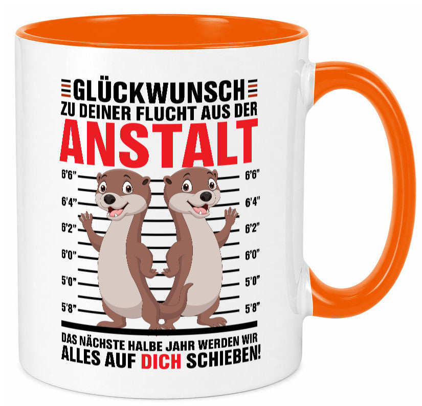 Glückwunch zur Flucht | Jobwechsel Arbeitskollegen Geschenk Arbeit Kollegen Tasse