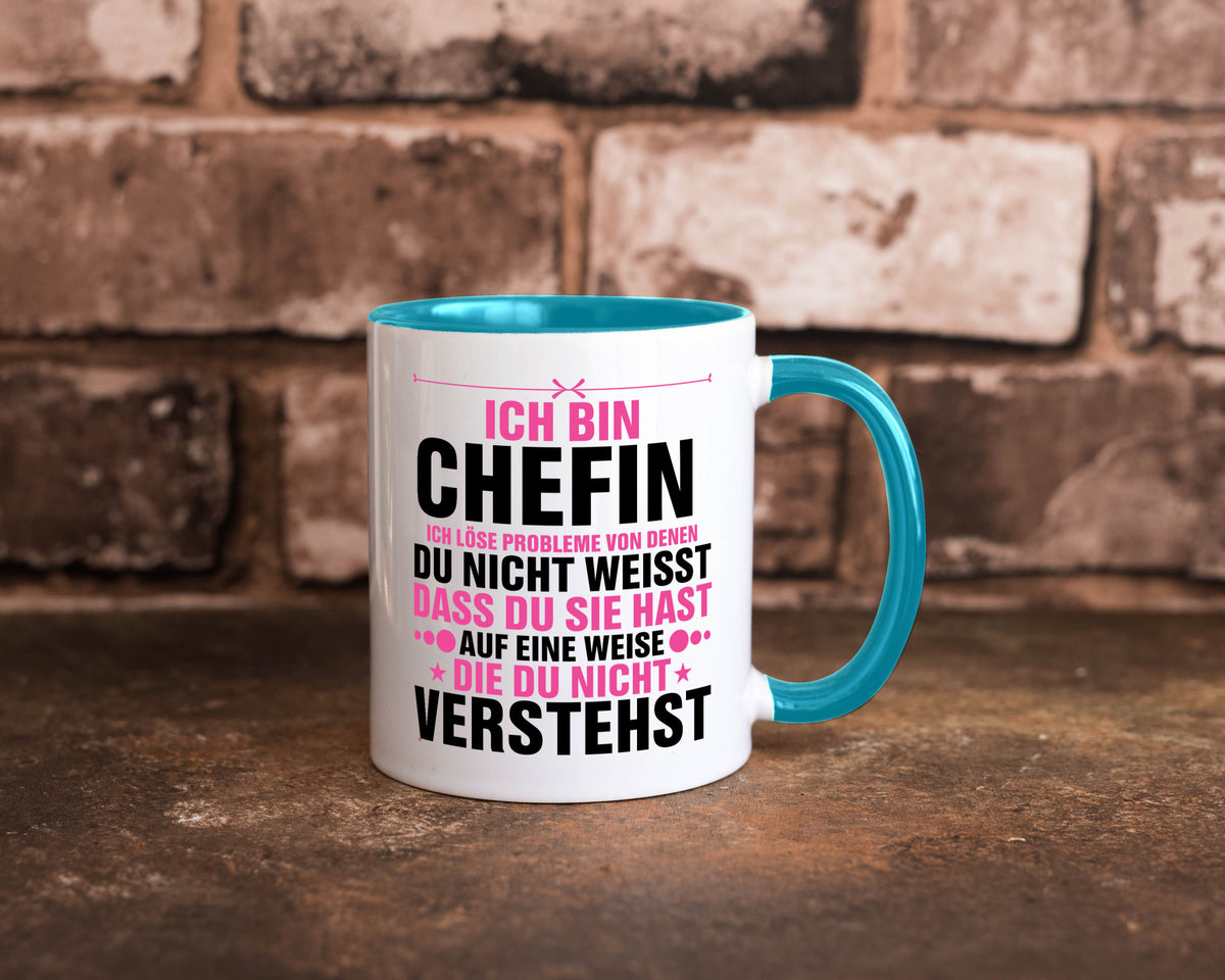 Löse Probleme: Chefin | Führungskraft Vorgesetzte lustiger Spruch Geschenk Tasse