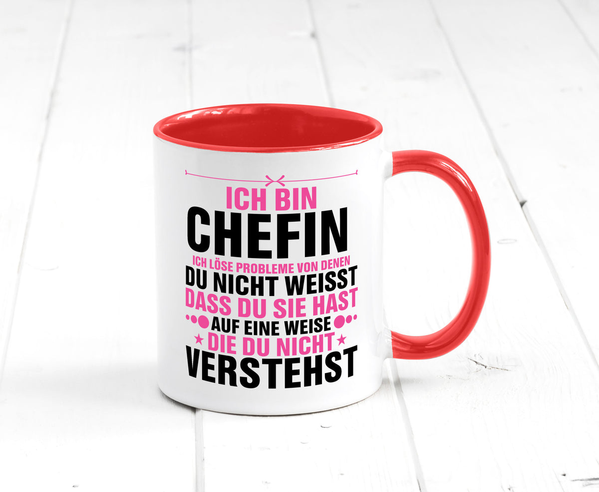 Löse Probleme: Chefin | Führungskraft Vorgesetzte lustiger Spruch Geschenk Tasse