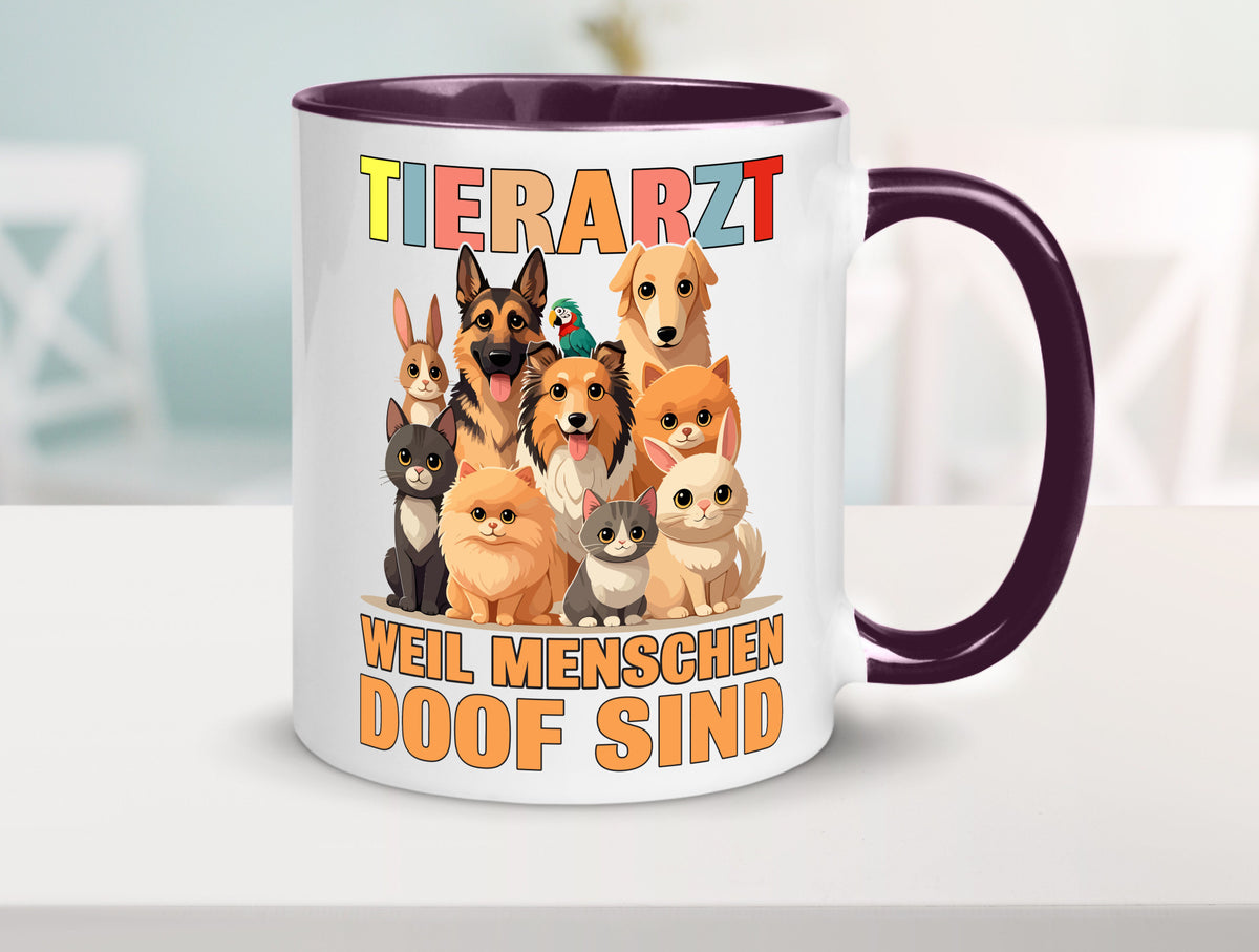 Tierarzt weil Menschen doof sind | Tierärztin lustig Tierliebhaber Humor Tasse