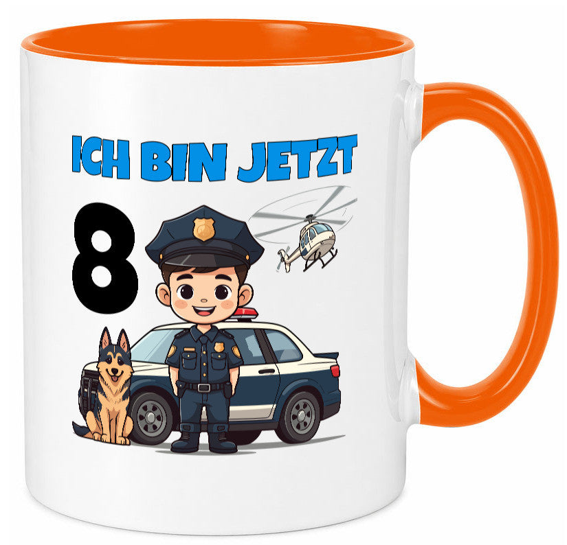 8. Geburtstag | 8 Jahre Polizei Kind Polizeiauto lustig Geschenkidee Geschenk Tasse